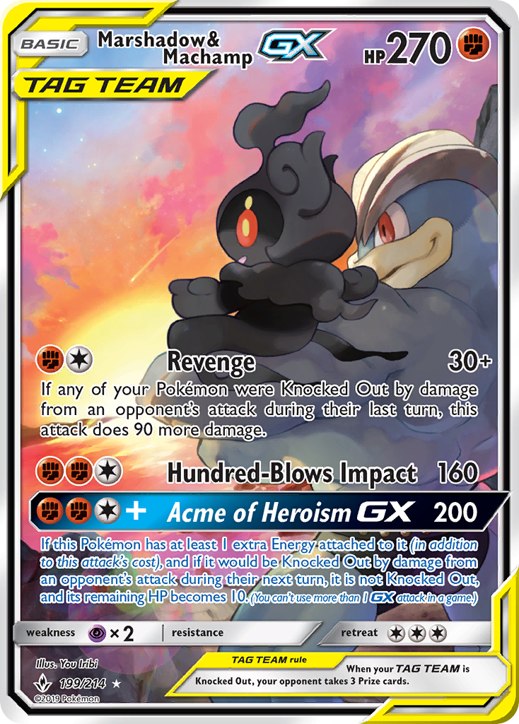 Marshadow & Machamp GX (199/214) [Sun & Moon: Unbroken Bonds] | Good Games Adelaide SA