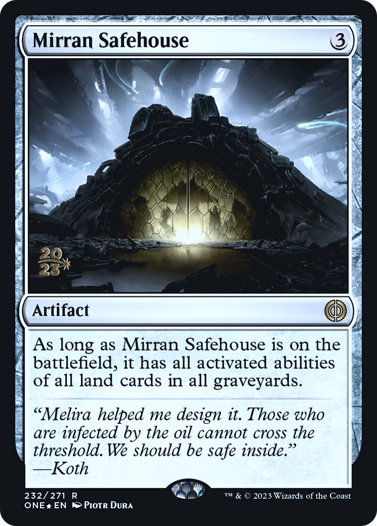 Mirran Safehouse [Phyrexia: All Will Be One Prerelease Promos] | Good Games Adelaide SA