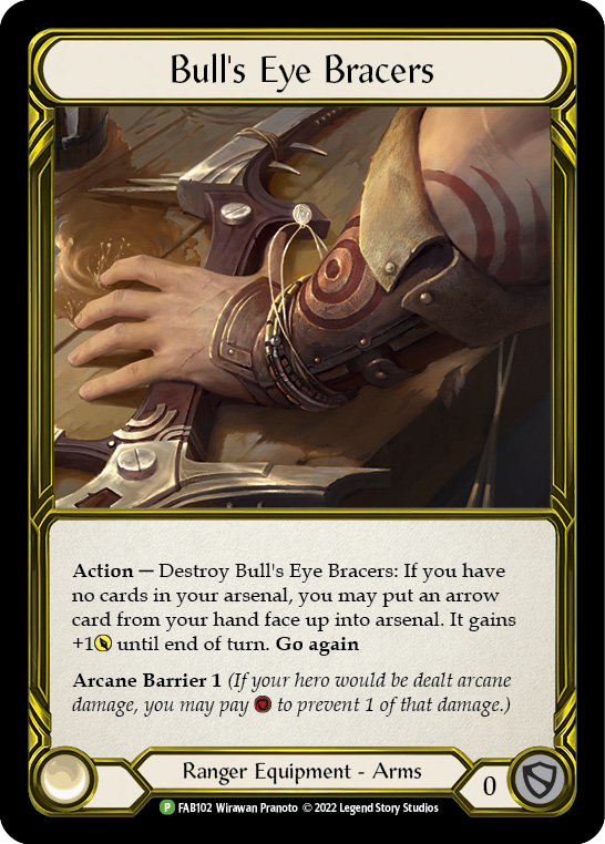 Bull's Eye Bracers (Golden) [FAB102] (Promo)  Cold Foil | Good Games Adelaide SA