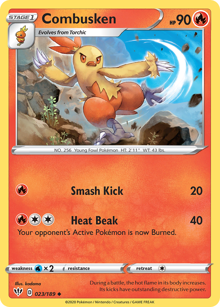 Combusken (023/189) [Sword & Shield: Darkness Ablaze] | Good Games Adelaide SA