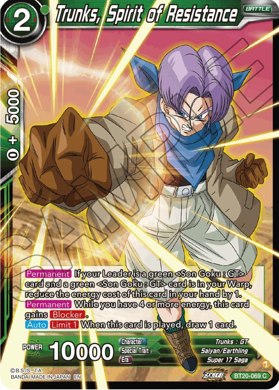 Trunks, Spirit of Resistance (BT20-069) [Power Absorbed] | Good Games Adelaide SA