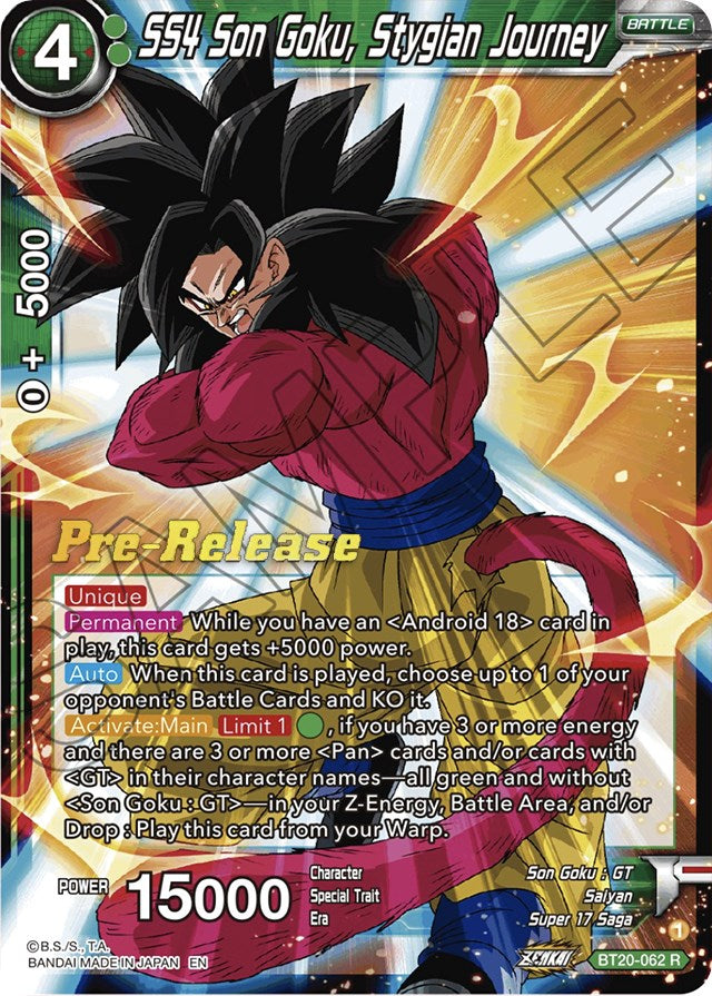 SS4 Son Goku, Stygian Journey (BT20-062) [Power Absorbed Prerelease Promos] | Good Games Adelaide SA