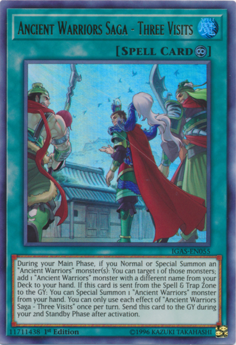 Ancient Warriors Saga - Three Visits [IGAS-EN055] Ultra Rare | Good Games Adelaide SA