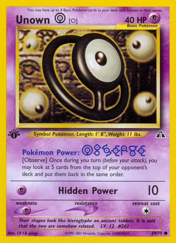 Unown [O] (69/75) [Neo Discovery 1st Edition] | Good Games Adelaide SA