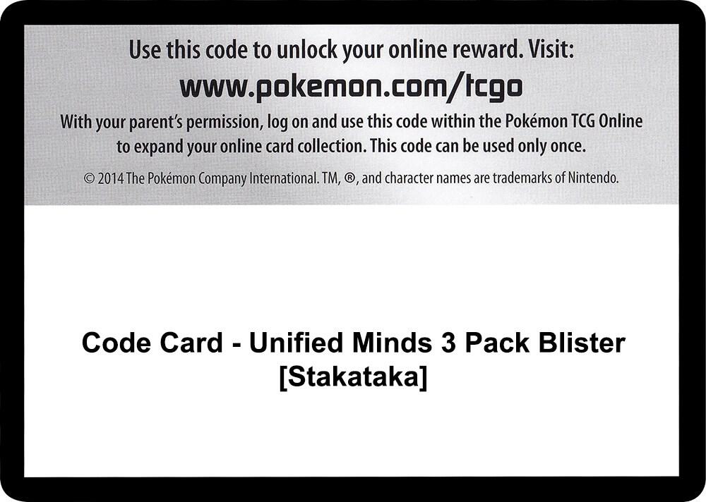 Code Card Unified Minds 3 Pack Blister Stakataka  (SM - Unified Minds)  | Good Games Adelaide SA