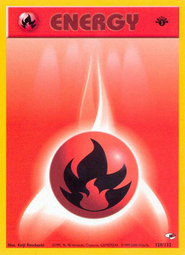 Fire Energy 128/132 (Gym Heroes)  - 1st Edition | Good Games Adelaide SA