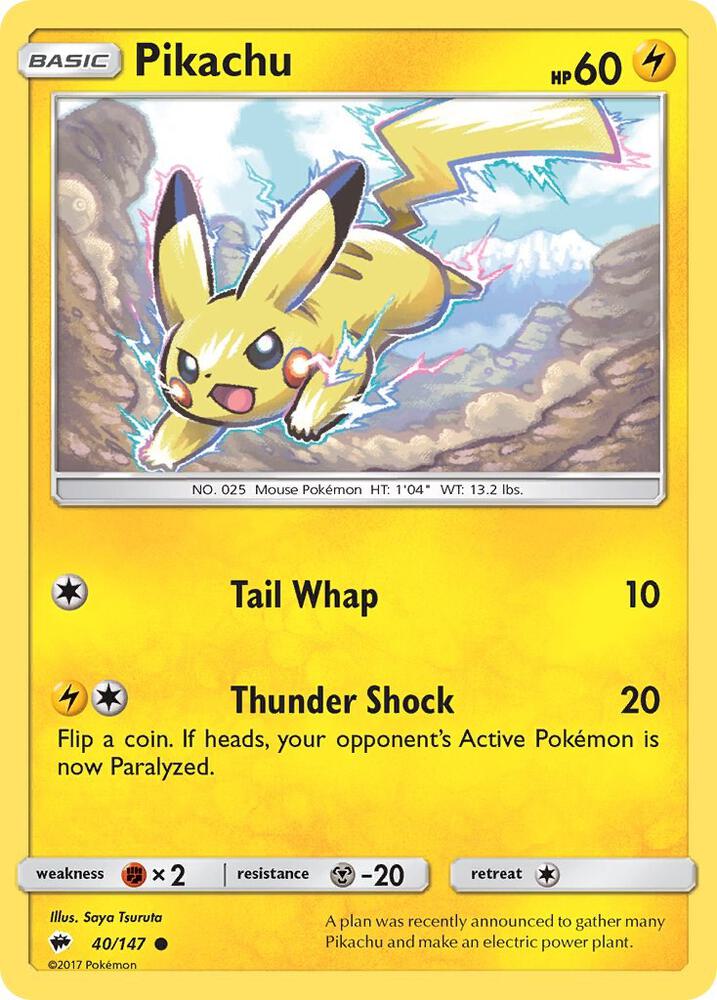 Pikachu 40/147 (SM - Burning Shadows)  | Good Games Adelaide SA