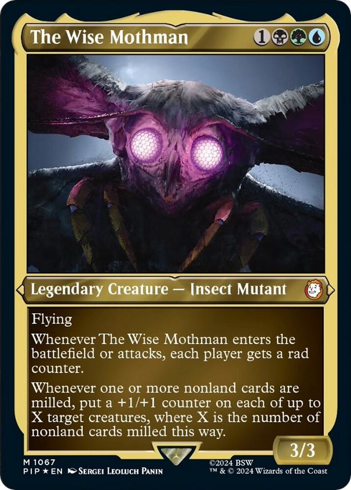 The Wise Mothman Display Commander Thick Stock 1067 (Universes Beyond: Fallout)  - Foil | Good Games Adelaide SA