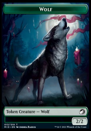Wolf // Knight Double-sided Token [Innistrad: Midnight Hunt Commander] | Good Games Adelaide SA