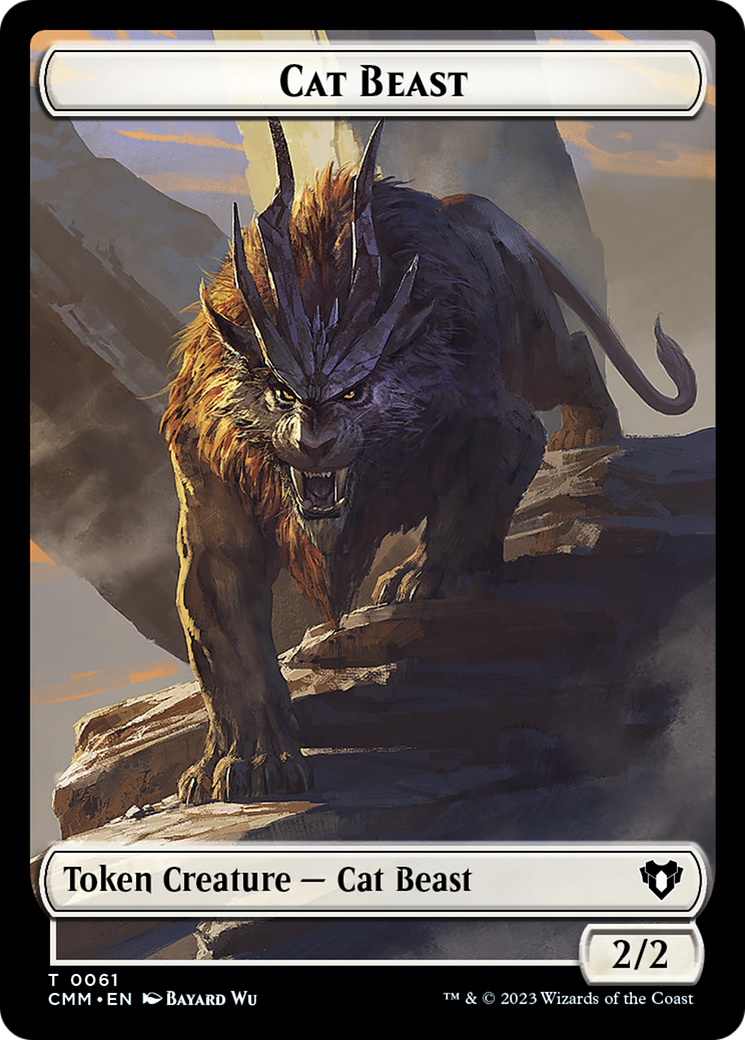 Cleric // Cat Beast Double-Sided Token [Commander Masters Tokens] | Good Games Adelaide SA