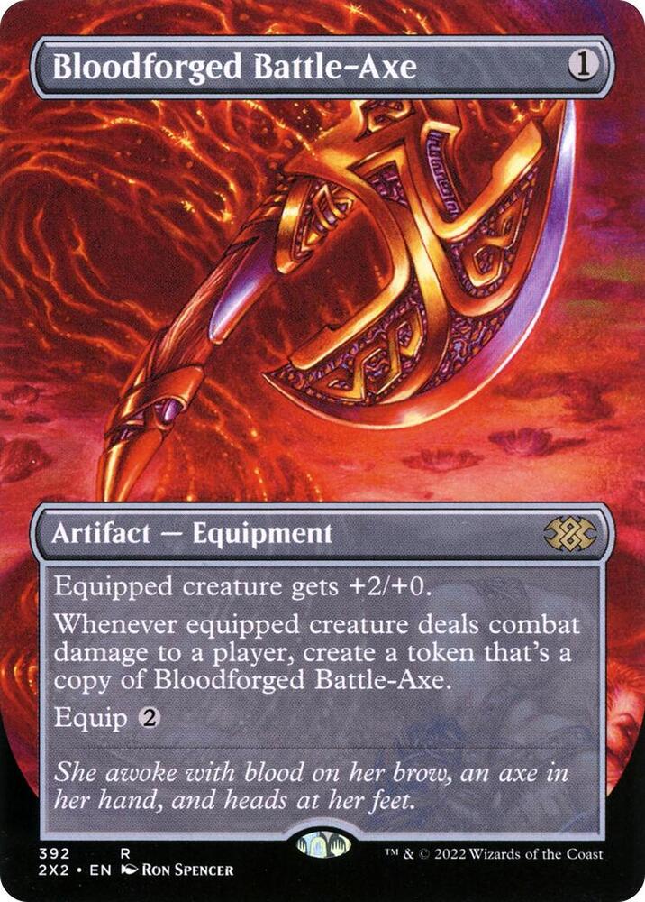 Bloodforged Battle Axe Borderless 392 (Double Masters 2022)  - Foil | Good Games Adelaide SA
