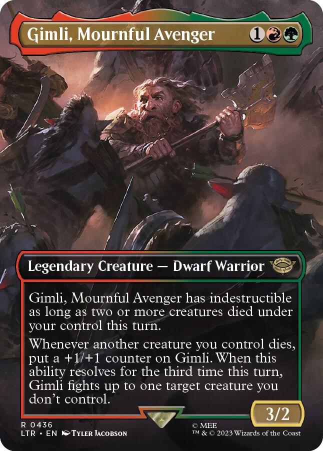 Gimli, Mournful Avenger 436 (Universes Beyond: The Lord of the Rings: Tales of Middle-earth)  - Borderless Foil | Good Games Adelaide SA