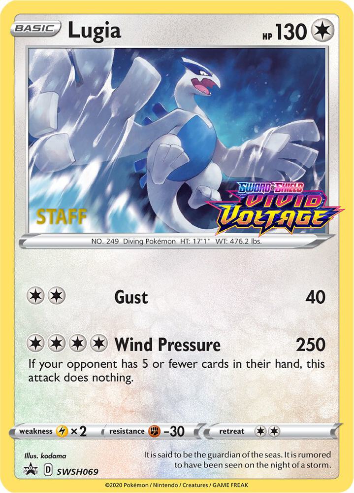 Lugia Prerelease Staff SWSH069 (SWSH: Sword & Shield Promo Cards)  - Holofoil | Good Games Adelaide SA