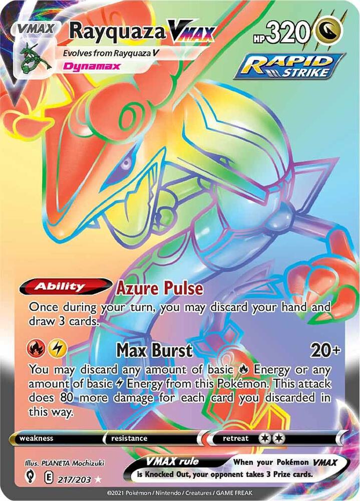 Rayquaza VMAX Secret 217/203 (SWSH07: Evolving Skies)  - Holofoil | Good Games Adelaide SA