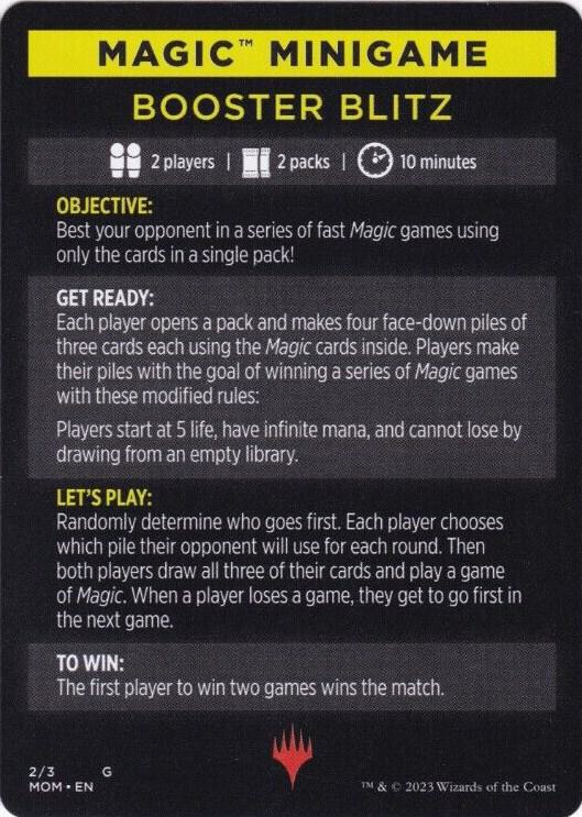 Magic Minigame Booster Blitz 2 (March of the Machine)  | Good Games Adelaide SA