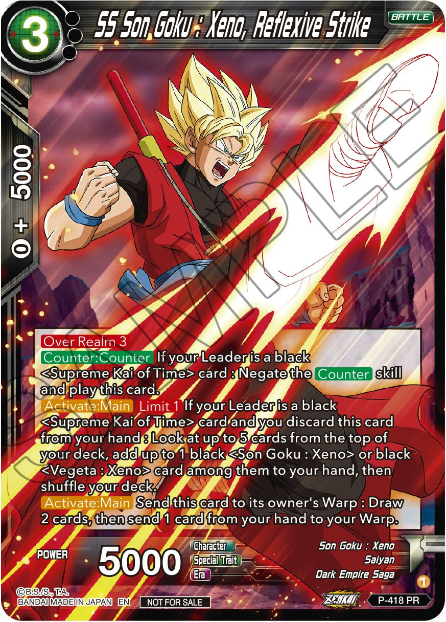 SS Son Goku: Xeno, Reflexive Strike (Zenkai Series Tournament Pack Vol.1) (P-418) [Tournament Promotion Cards] | Good Games Adelaide SA