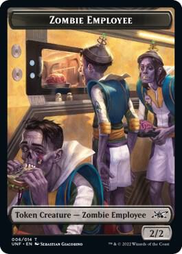 Zombie Employee Storm Crow Double sided Token  (Unfinity)  - Foil | Good Games Adelaide SA