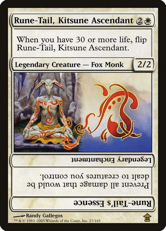 Rune-Tail, Kitsune Ascendant // Rune-Tail's Essence 27 (Saviors of Kamigawa)  | Good Games Adelaide SA