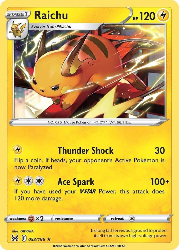 Raichu 053/196 (SWSH11: Lost Origin)  | Good Games Adelaide SA