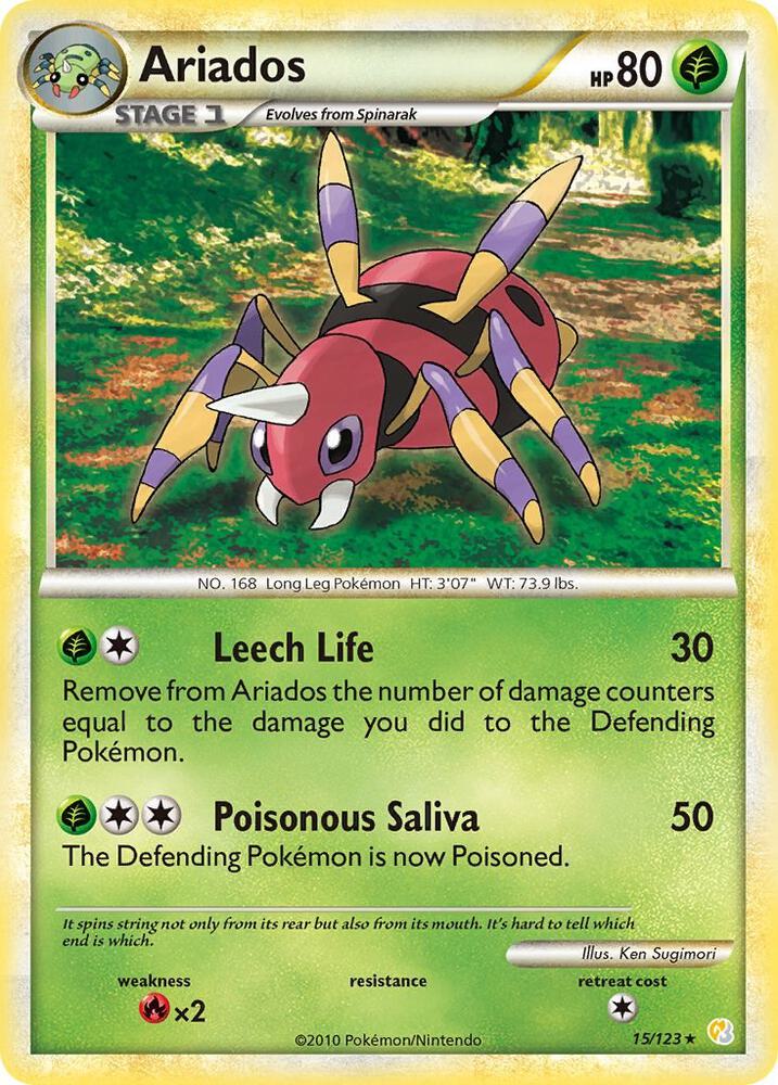 Ariados 15/123 (HeartGold SoulSilver)  - Reverse Holofoil | Good Games Adelaide SA
