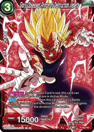 Glory-Obsessed Prince of Destruction Vegeta [P-063] | Good Games Adelaide SA