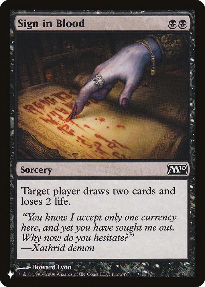 Sign in Blood M10 112/249 (The List Reprints)  | Good Games Adelaide SA