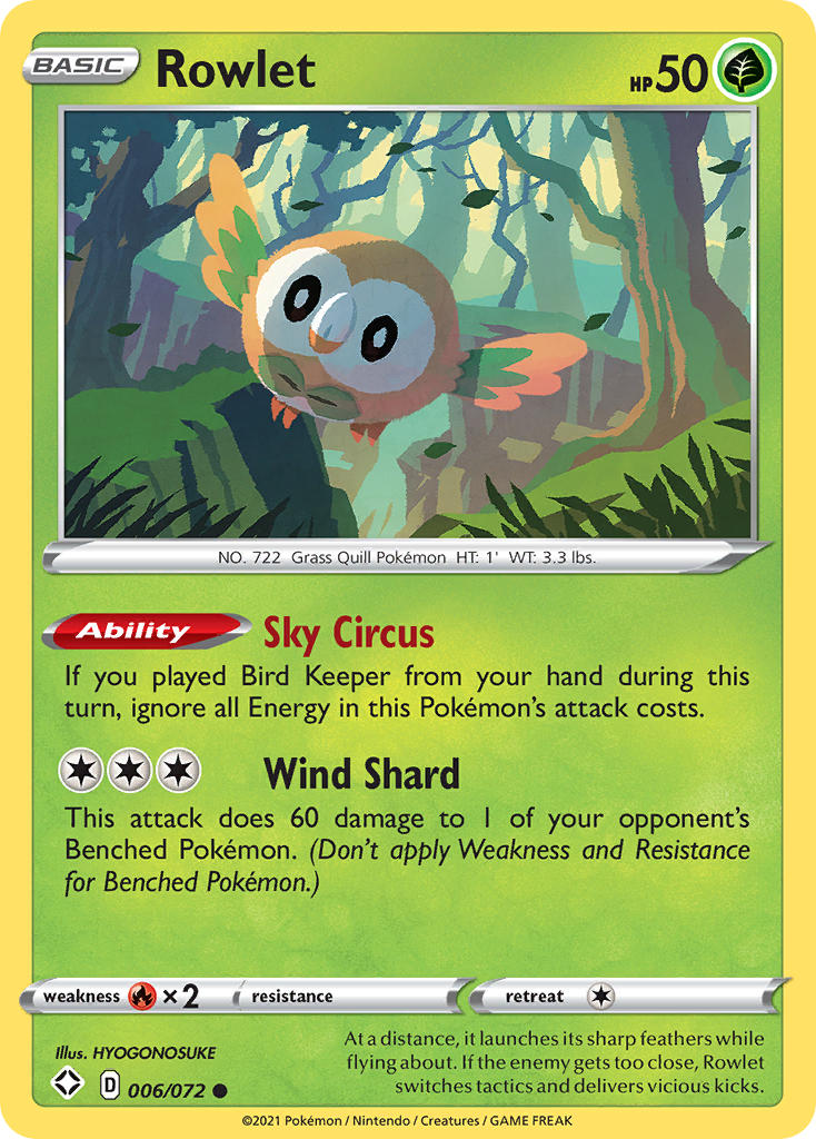 Rowlet (006/072) [Sword & Shield: Shining Fates] | Good Games Adelaide SA