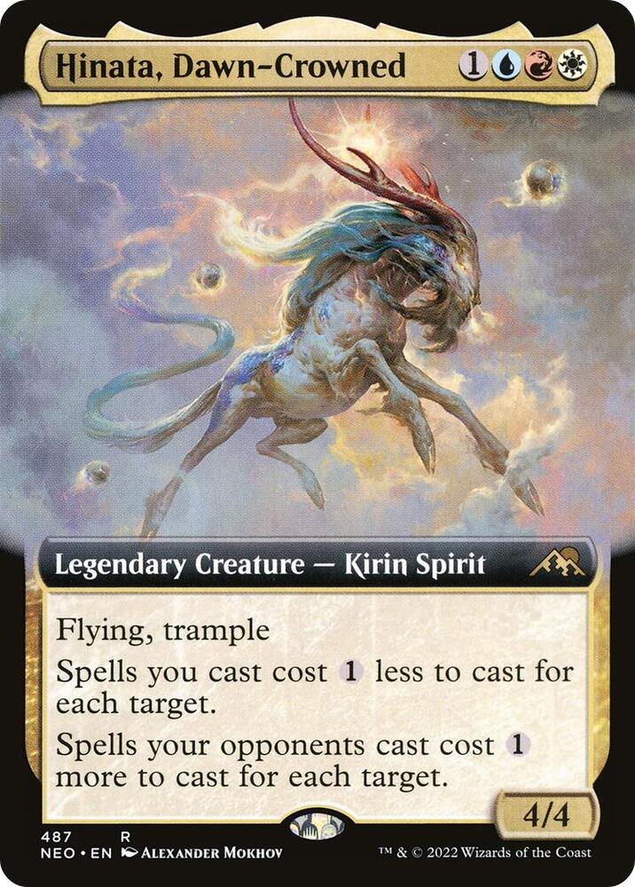 Hinata, Dawn-Crowned 487 (Kamigawa: Neon Dynasty)  - Extended Art Foil | Good Games Adelaide SA