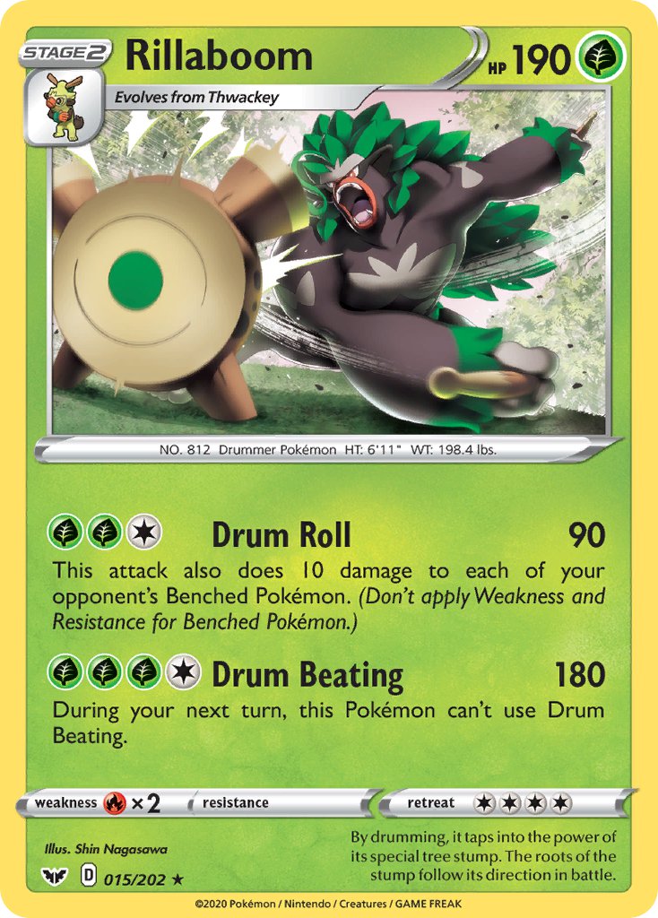Rillaboom (015/202) (Cracked Ice Holo) (Theme Deck Exclusive) [Sword & Shield: Base Set] | Good Games Adelaide SA