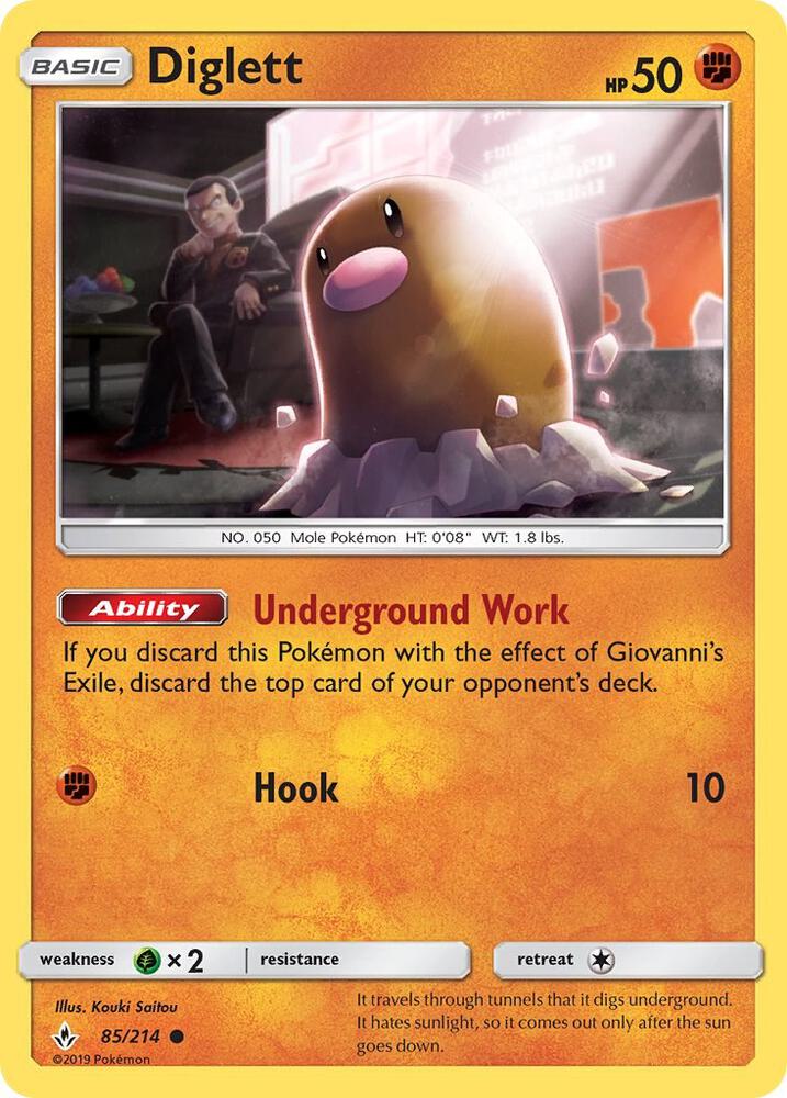 Diglett 85/214 (SM - Unbroken Bonds)  | Good Games Adelaide SA