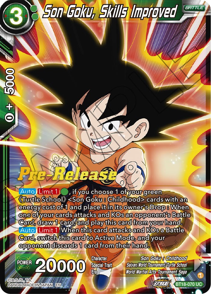 Son Goku, Skills Improved (BT18-070) [Dawn of the Z-Legends Prerelease Promos] | Good Games Adelaide SA