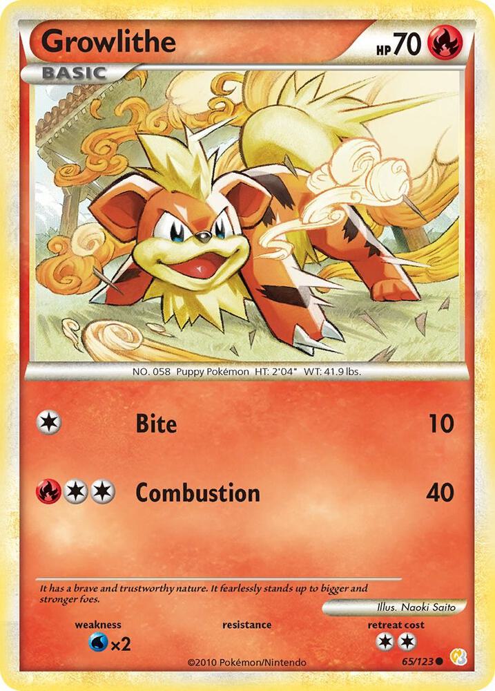 Growlithe 65/123 (HeartGold SoulSilver)  - Reverse Holofoil | Good Games Adelaide SA