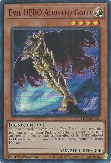 Evil HERO Adusted Gold (Red) [LDS3-EN025] Ultra Rare | Good Games Adelaide SA