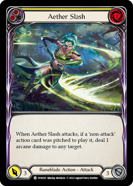 Aether Slash (Yellow) [DYN183] (Dynasty)  Rainbow Foil | Good Games Adelaide SA