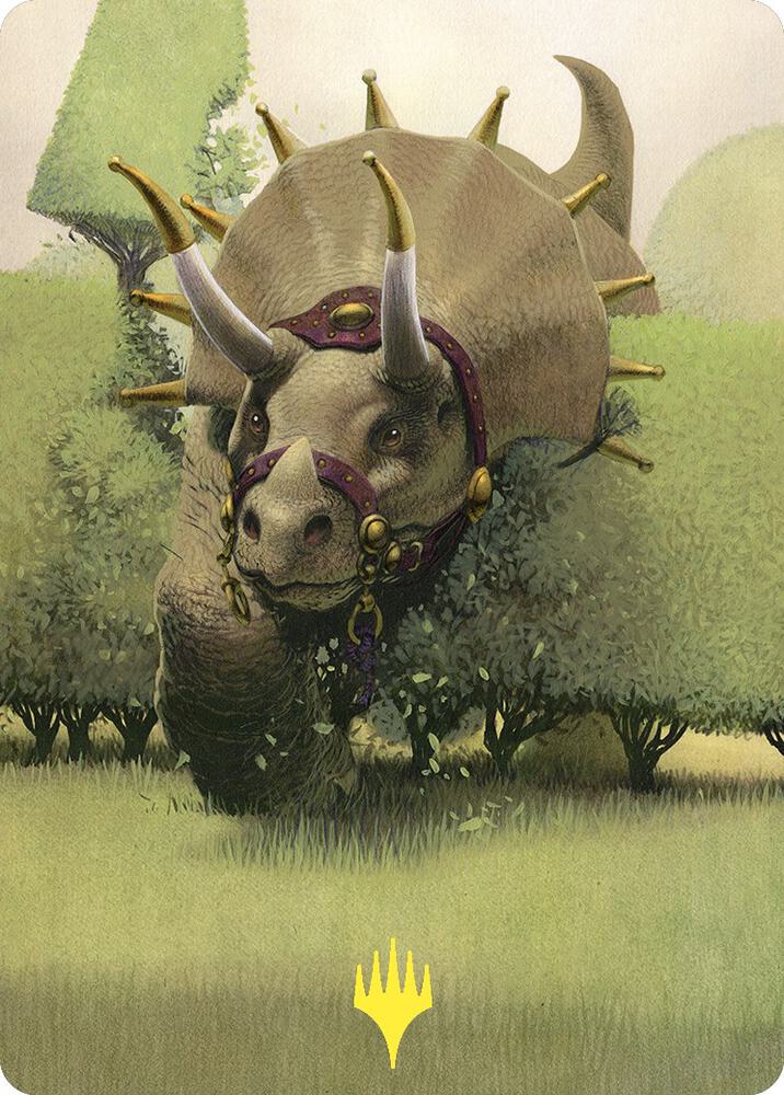 Regal Behemoth Art Card Gold Stamped 43 (Art Series: Commander Masters)  | Good Games Adelaide SA