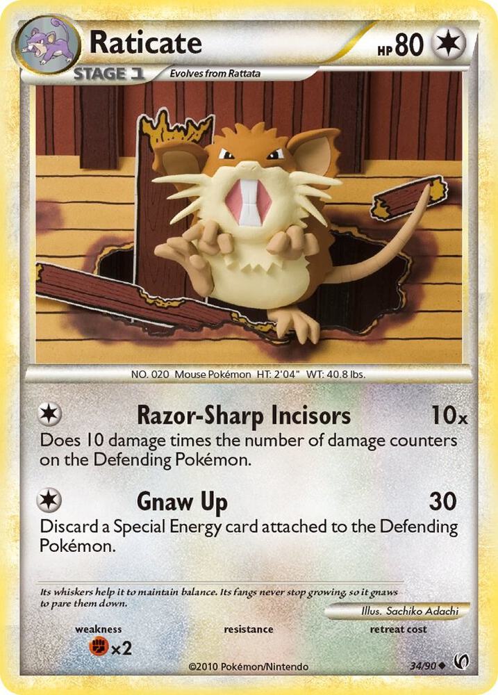 Raticate 34/90 (Undaunted)  - Reverse Holofoil | Good Games Adelaide SA