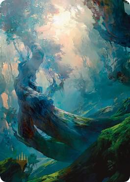 Forest Art Card 21 81 Gold Stamped Signature 21 (Art Series: Zendikar Rising)  | Good Games Adelaide SA