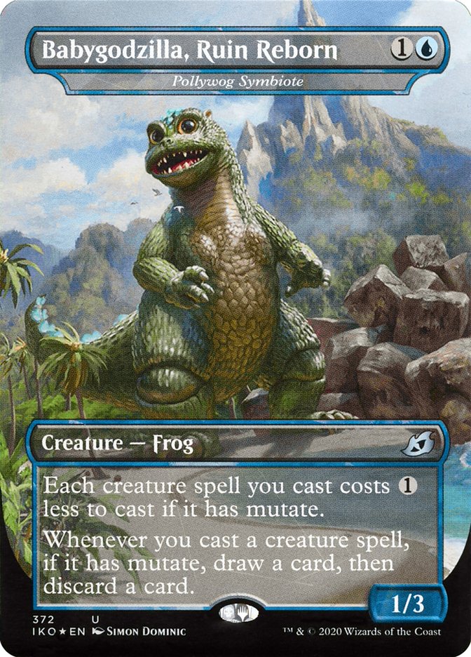 Babygodzilla, Ruin Reborn - Pollywog Symbiote (Borderless) (Godzilla Series) [Ikoria: Lair of Behemoths] | Good Games Adelaide SA