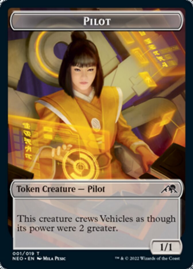 Spirit (002) // Pilot Double-sided Token [Kamigawa: Neon Dynasty Tokens] | Good Games Adelaide SA
