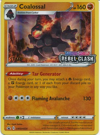 Coalossal (SWSH024) (Staff Prerelease Promo) [Sword & Shield: Black Star Promos] | Good Games Adelaide SA