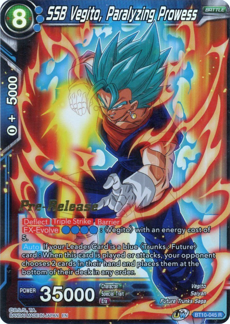 SSB Vegito, Paralyzing Prowess (BT10-045) [Rise of the Unison Warrior Prerelease Promos] | Good Games Adelaide SA