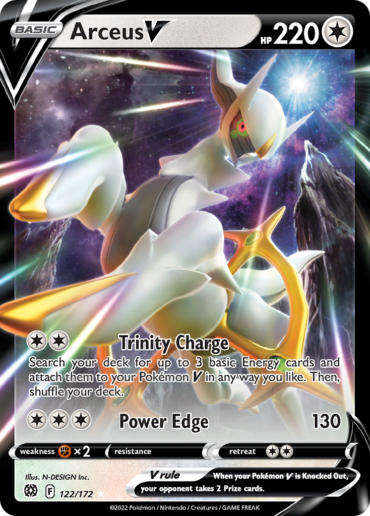 Arceus V (122/172) (Metal Card) [Sword & Shield: Brilliant Stars] | Good Games Adelaide SA