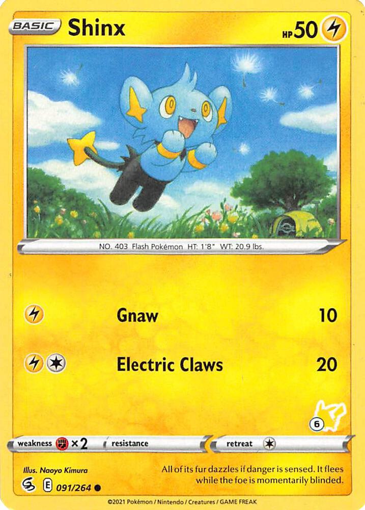 Shinx 091 264 6 Pikachu Stamped 091/264 (Battle Academy 2022)  | Good Games Adelaide SA