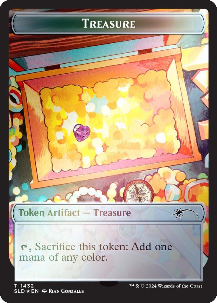 Treasure Token 1432 Rainbow Foil 1432 (Secret Lair Drop Series)  - Foil | Good Games Adelaide SA