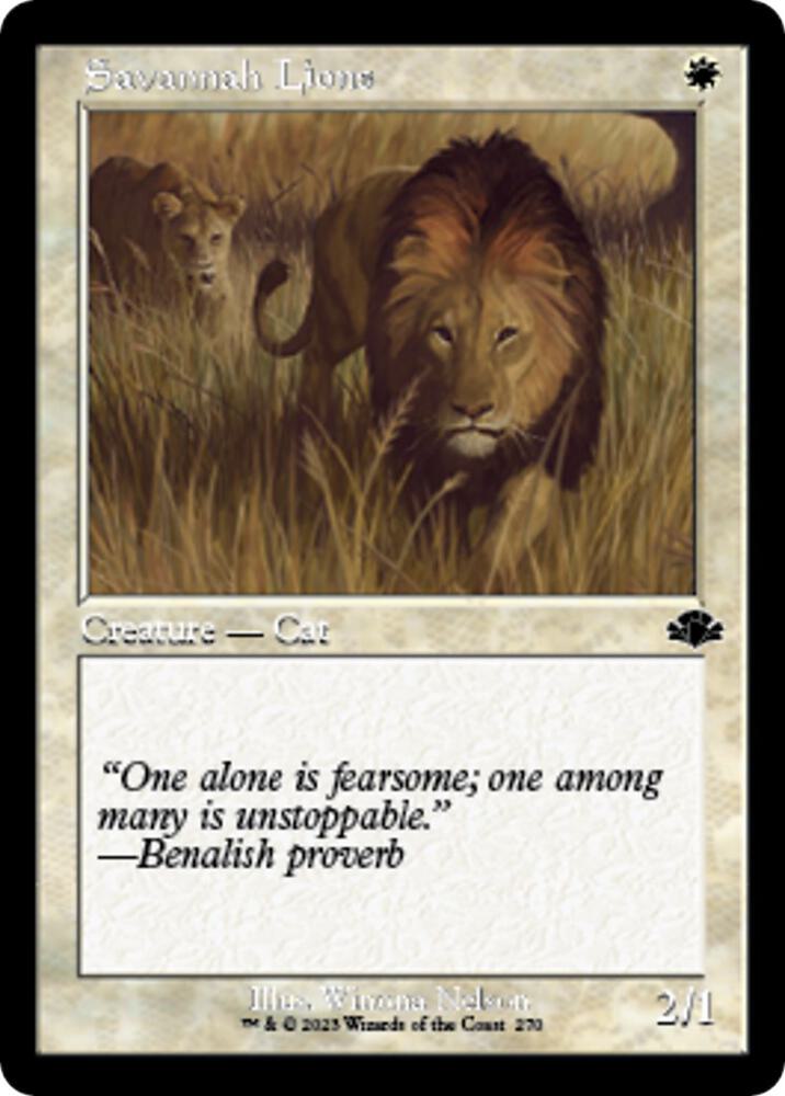 Savannah Lions Retro Frame 270 (Dominaria Remastered)  - Foil | Good Games Adelaide SA