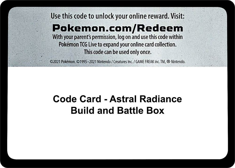 Code Card Astral Radiance Build and Battle Box  (SWSH10: Astral Radiance)  | Good Games Adelaide SA