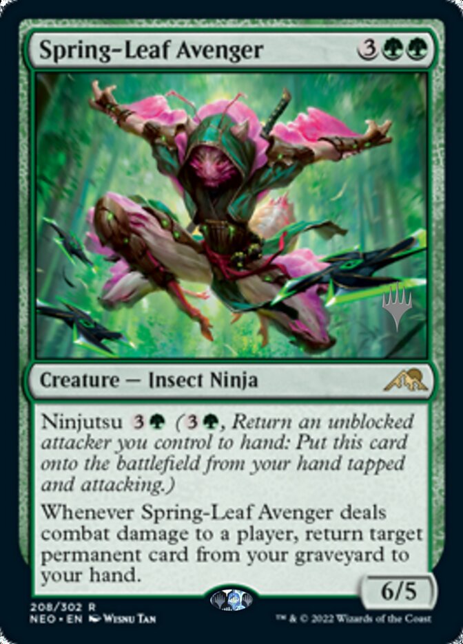 Spring-Leaf Avenger (Promo Pack) [Kamigawa: Neon Dynasty Promos] | Good Games Adelaide SA