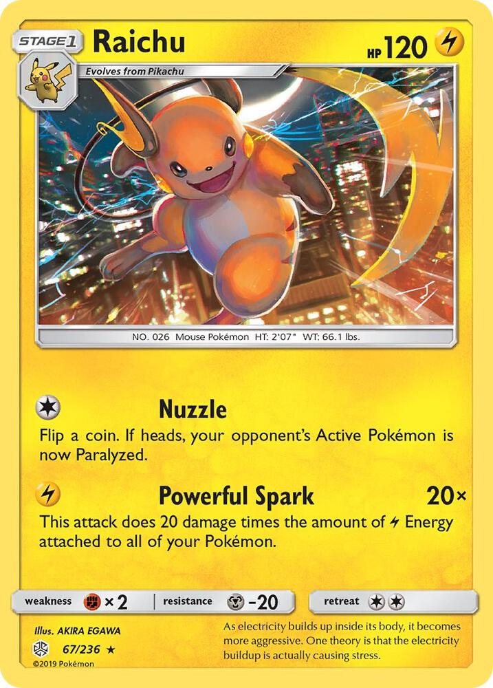 Raichu 67/236 (SM - Cosmic Eclipse)  | Good Games Adelaide SA