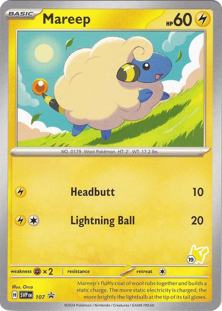 Mareep Pikachu 19 107 (Battle Academy 2024)  | Good Games Adelaide SA