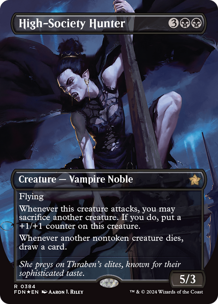 High-Society Hunter (Borderless) (Mana Foil) [Foundations] | Good Games Adelaide SA